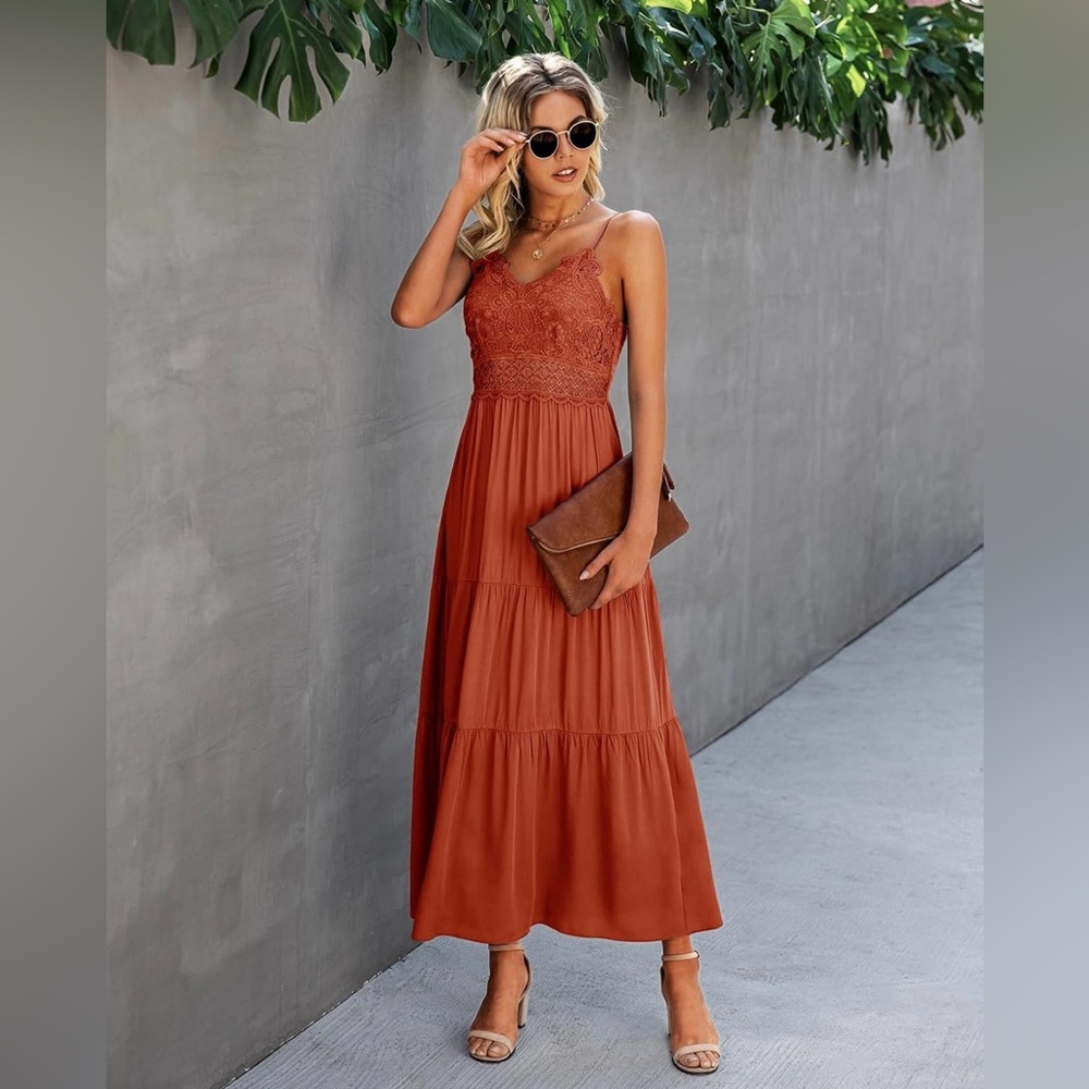 Dokuritu Crochet Lace Maxi Dress